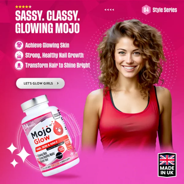 MOJO Glow Collagen Peptide Booster Silica Pure D-Biotin Biotin B7 Selenium