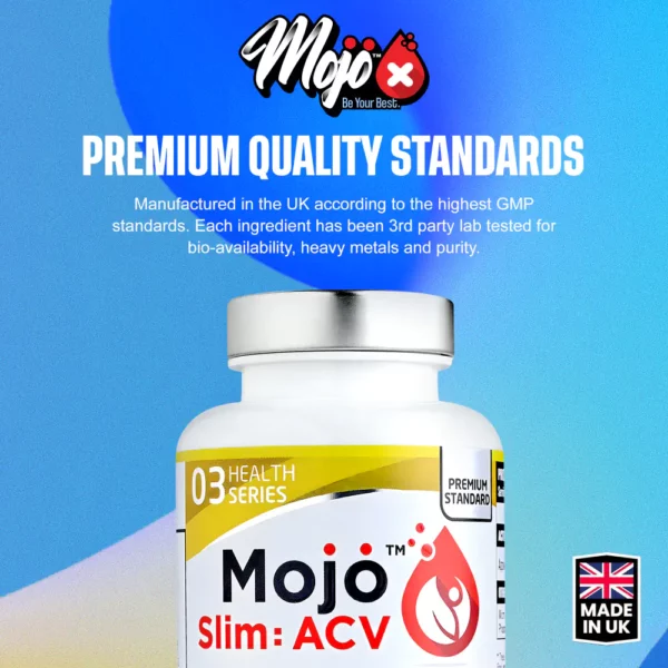 MOJO Slim ACV Apple Cider Vinegar with Mother Digestive Enzyme Gut Health Tablets Pills Supplements
