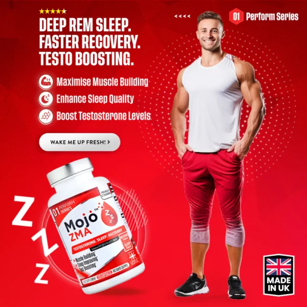 MOJO ZMA Zinc Magnesium for Sleep B6 ZMAG Sleep Aid Natural Testo Booster Supplements