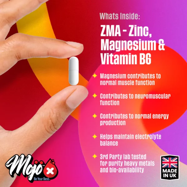 MOJO ZMA Zinc Magnesium for Sleep B6 ZMAG Sleep Aid Natural Testo Booster Supplements