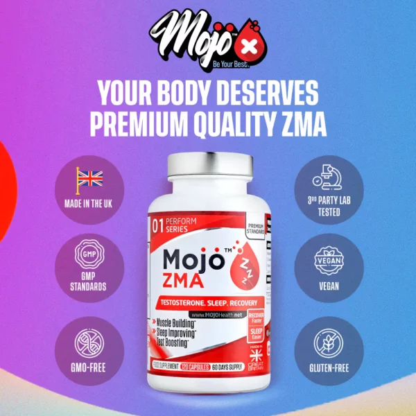MOJO ZMA Zinc Magnesium for Sleep B6 ZMAG Sleep Aid Natural Testo Booster Supplements